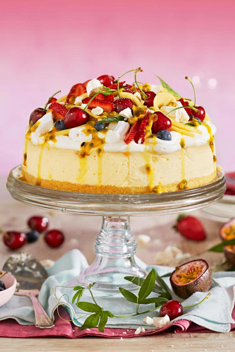 Double chocolate mousse trifle, Pavlova cheesecake, Christmas fruitcake, Choco-caramel popcorn icecream cake, World’s easiest Christmas pudding wreath, Pavlova Christmas tree, Mango no-bake cheesecake tart, Berries and cream mille-feuille, Classic steamed pudding, Watermelon star pavlova with rosewater cream, Rum-soaked fig, ginger and white chocolate ice-cream, Pina colada trifle, Cranberry chocolate crunch bundt cake, Coffee and fig fruit cakes, Chocolate semifreddo with raspberries and honeycomb, Chocolate cherry and brandy yule log, Cheat’s pavlova, Dark chocolate, fig and spiced rum cakes, Grand Marnier ganache-filled Christmas pudding, Mango ice-cream cake, Luxe dessert platter, Summer fruit cheesecake with lemon ginger crust, Paris-Brest with plums and honey mascarpone, Mini lime pies, Mini strawberry yoghurt bundt cakes, Mini spiced choc-cherry ripple cakes, Choc-caramel rocky road pavlova, Fruit cake and peach trifle, Festive ice-cream sandwiches, Berry tiramisu, Christmas kalua and chocolate tart, Mini pavlova Christmas trees, Tangy passionfruit and lemon meringue ice cream pie, Ginger, mango and honey cheesecake, Frozen burnt brandy butter Christmas pudding