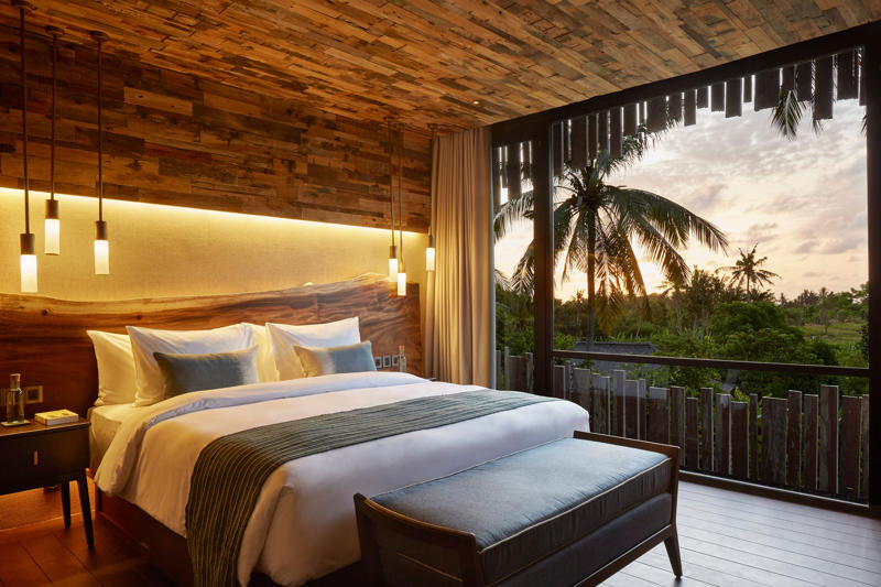 1. Raffles Bali hotel, 2. Potato Head Suites and Studios hotel, 3. Capella Ubud hotel, 4. Puri Dajuma Terrace Eco-lodge hotel, 5. Bambu Indah hotel, 6. Nirjhara hotel, 7. Hotel Tugu Bali, 8. Beach Villas at The Menjangan hotel, 9. Amandari hotel, 10. COMO Shambhala Estate hotel