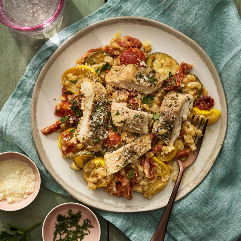 Pesto Pasta with Peas &amp; Tomatoes, Spaghetti with Mushrooms, Spinach &amp; Ricotta, 20-Minute Black Bean Soup, Creamy Lemon-Dill Chicken &amp; Rice Casserole, Saag Aloo Matar, White Bean Enchilada Skillet, Creamy Honey-Mustard Chicken Casserole, Sick Day Chicken Noodle Soup, Chicken-Potpie Twice-Baked Potatoes, Spinach &amp; Artichoke Spaghetti Squash Nests, General Tso’s Cauliflower, Cheesy Chicken &amp; White Bean Skillet, Skillet Salmon with Orzo &amp; Green Pea Pesto, Skillet Curry Chickpea Potpie, Creamy Chicken, Corn &amp; Poblano Skillet Casserole, Creamy Pesto Shrimp with Gnocchi &amp; Peas, Sheet-Pan Teriyaki Salmon with Green Beans, Spinach, Feta &amp; Artichoke Tater Tot Casserole, Slow-Cooker Marry Me Chicken with Barley, Slow-Cooker Sun-Dried Tomato &amp; Spinach Pasta Bake, Spinach &amp; Artichoke Dip Soup, Creamy Lemon-Dill Rotisserie Chicken Noodle Casserole, Easy Tofu Curry, Vegetable Lasagna with White Sauce, Creamy Chicken Pasta with Brussels Sprouts &amp; Artichokes, 20-Minute White Bean Soup, Eat-the-Rainbow Vegetable Soup