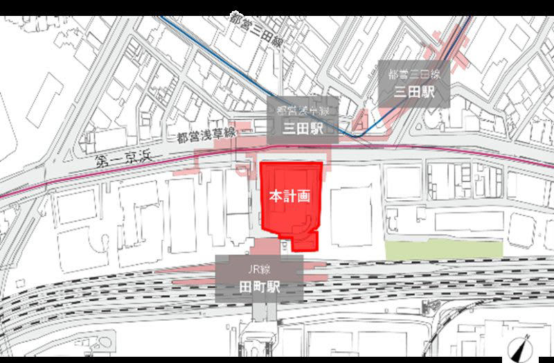 JR田町駅前の森永乳業跡地, 「田町駅西口駅前地区開発事業」着工, 駅前デッキ下にはロータリー・交通広場を整備, 帰宅困難者の一時滞在施設の整備等