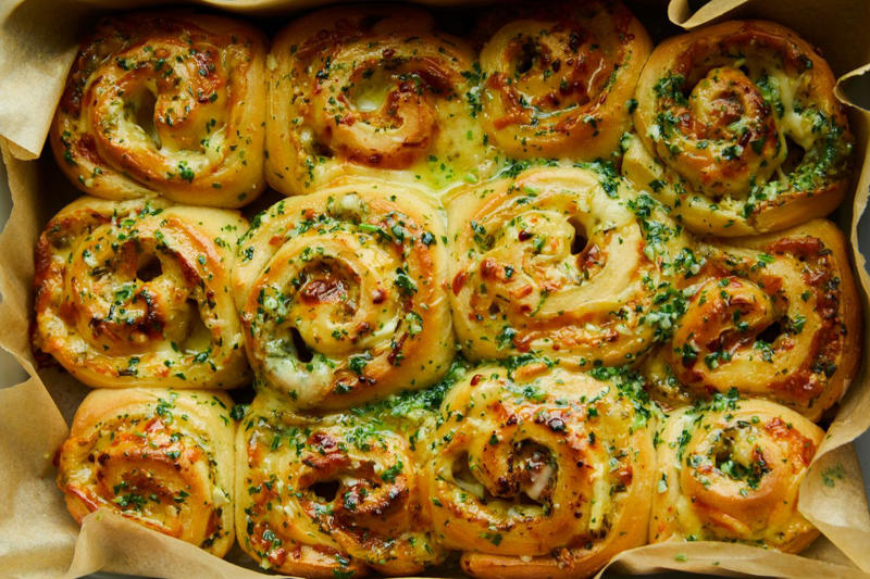 Cheesy Garlic Swirl Rolls, Butter Swim Biscuits, Banana Bread, No Knead Skillet Focaccia, Kissing Biscuits, Apple Fritter Bread, Classic Banana Bread, Zucchini Bread, Pumpkin Bread, Overnight Refrigerator Rolls