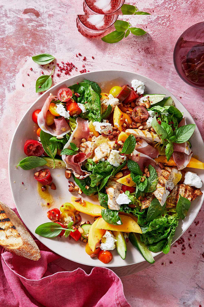 100 healthy dinner recipes your family will love, Eggplant pillows (Cuscini di melanzane) , Ginger fish stir fry , Grilled salmon and cos salad , Kale falafel salad with toasted pine nuts and hummus