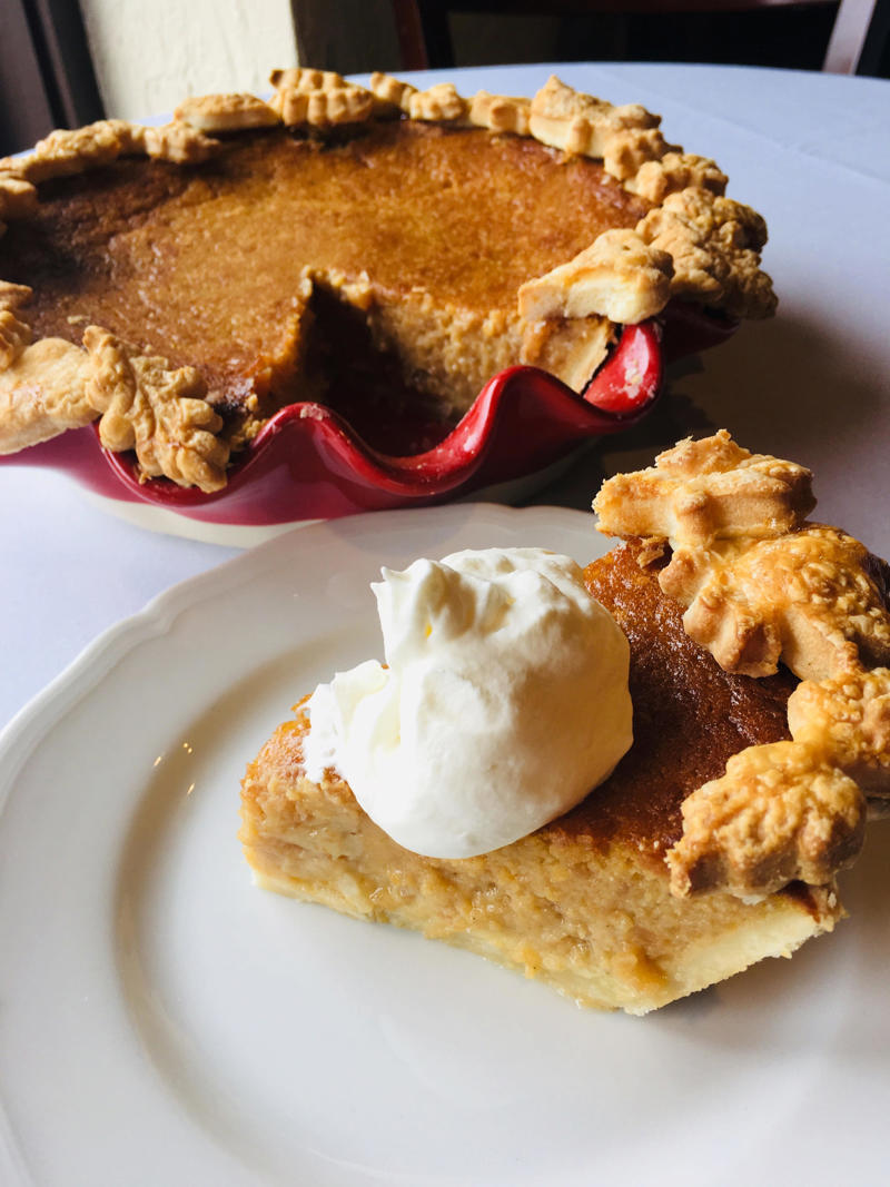 Bourbon Pecan Pie recipe, Buttermilk pie recipe, Dutch Apple Pie with Caramel recipe, Pumpkin Pie (gluten-free) recipe, Sweet Potato Pie recipe