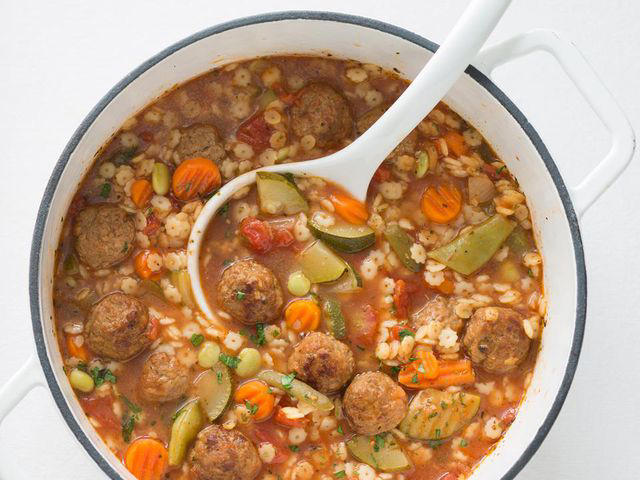 My Chili, Classic, Hearty Beef Stew, Slow Cooker Creamy Chicken Taco Soup, Kale, White Bean, and Farro Stew, Oh-So-Good Chicken Vegetable Soup, Caldo Gallego (Galecian Broth), Stuffed Pepper Soup, West African-Style Peanut Stew with Chicken, Creamy Pork Stew, Chef John's Beef and Barley Stew, One-Skillet Hearty Chili and Cornbread, Hearty Chicken and Rice Soup, Hearty Hamburger Soup, Matzo Ball Soup, Quick and Hearty Corn Chowder, Absolutely Ultimate Potato Soup, Bryan's Spicy Red Lentil Soup, Creamy Italian White Bean Soup, Creamy Chicken and Wild Rice Soup, Delicious Ham and Potato Soup, Ranch Taco Soup, Hearty Italian Meatball Soup