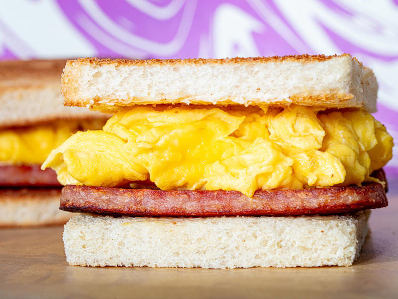 Homemade Egg McMuffin, Bacon, Egg, and Cheese Sandwich, Hong Kong-Style Spam and Egg Sandwich, Egg and Pâté Bánh Mì, 5-Ingredient Pork Roll (AKA Taylor Ham), Egg-in-a-Hole Grilled Cheese Sandwich, Fried Egg Sandwiches With 'Nduja Mayo and Broccoli Rabe, Scrambled Egg and Cheese Drop Biscuit Breakfast Sandwiches, Bacon, Egg, and Cheese Breakfast Burrito, Rich and Creamy Croques Madames, Ultra-Smashed Brunch Burgers With Quick Jalapeño Hollandaise