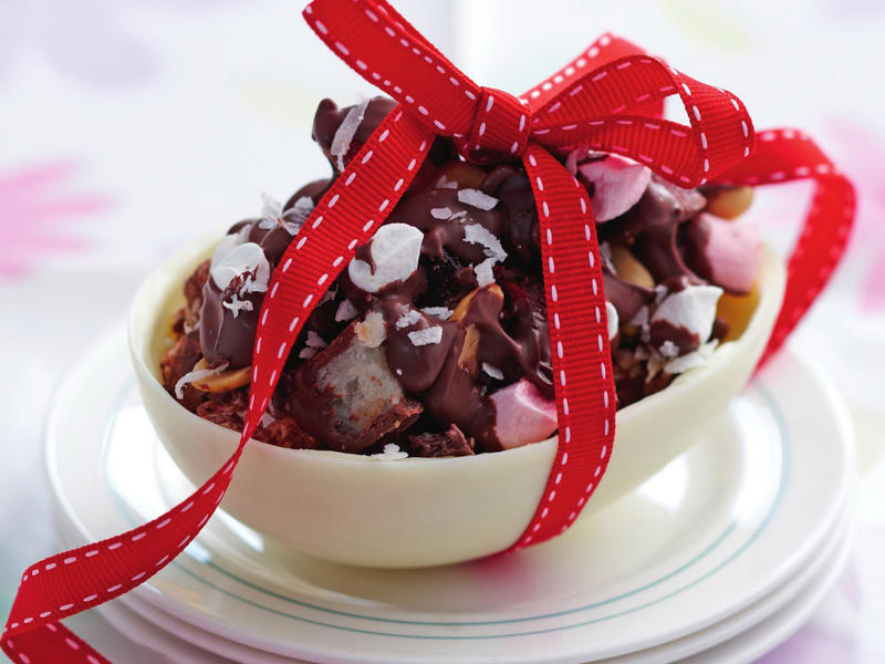          Pavlova rocky road      ,          Easy rocky road      ,          Christmas rocky road      ,          Easter egg rocky road      ,          White Christmas rocky road      ,          Easy three-ingredient rocky road      ,          Rocky road      ,          Low sugar rocky road      ,          Halloween rocky road graveyards      ,          Cranberry and pistachio rocky road      ,          White chocolate rocky road      ,          Rocky road slice      ,          Turkish delight rocky road      ,          Chocolate rocky road eggs      ,          Chocolate rocky road ice-cream      ,          White chocolate and raspberry rocky road      ,          Rocky road ice-cream      ,          Rocky road pops      , What are the ingredients in rocky road?, How long does homemade rocky road keep?, Is rocky road an Australian thing?, More quick and indulgent chocolate treats