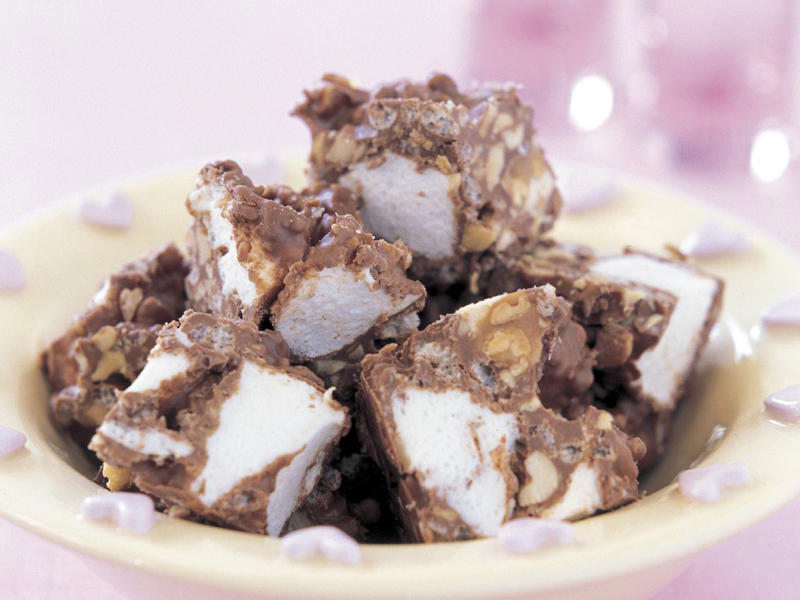          Pavlova rocky road      ,          Easy rocky road      ,          Christmas rocky road      ,          Easter egg rocky road      ,          White Christmas rocky road      ,          Easy three-ingredient rocky road      ,          Rocky road      ,          Low sugar rocky road      ,          Halloween rocky road graveyards      ,          Cranberry and pistachio rocky road      ,          White chocolate rocky road      ,          Rocky road slice      ,          Turkish delight rocky road      ,          Chocolate rocky road eggs      ,          Chocolate rocky road ice-cream      ,          White chocolate and raspberry rocky road      ,          Rocky road ice-cream      ,          Rocky road pops      , What are the ingredients in rocky road?, How long does homemade rocky road keep?, Is rocky road an Australian thing?, More quick and indulgent chocolate treats