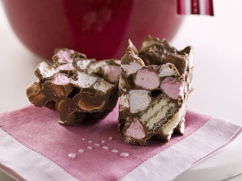          Pavlova rocky road      ,          Easy rocky road      ,          Christmas rocky road      ,          Easter egg rocky road      ,          White Christmas rocky road      ,          Easy three-ingredient rocky road      ,          Rocky road      ,          Low sugar rocky road      ,          Halloween rocky road graveyards      ,          Cranberry and pistachio rocky road      ,          White chocolate rocky road      ,          Rocky road slice      ,          Turkish delight rocky road      ,          Chocolate rocky road eggs      ,          Chocolate rocky road ice-cream      ,          White chocolate and raspberry rocky road      ,          Rocky road ice-cream      ,          Rocky road pops      , What are the ingredients in rocky road?, How long does homemade rocky road keep?, Is rocky road an Australian thing?, More quick and indulgent chocolate treats
