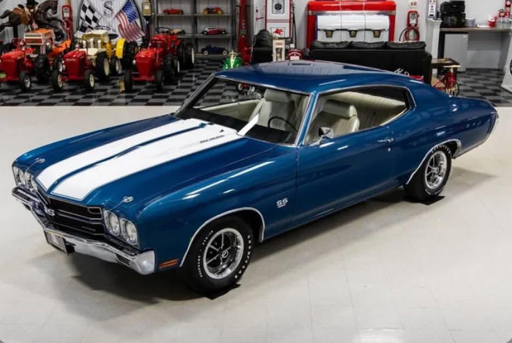 1970 Chevrolet Chevelle SS 454 LS6 1970 Chevrolet Chevelle SS 454 LS6, 1970 Dodge Challenger R/T, 1970 Pontiac GTO Judge, 1970 Oldsmobile 442 W-30, 1971 Dodge Charger R/T, 1970 Buick GSX Stage 1, 1970 Ford Mustang Boss 302, 1973 Ford Mustang Mach 1, 1970 Mercury Cougar Eliminator, 1970 Pontiac Firebird Trans Am, 1970 Plymouth ’Cuda, 1971 AMC Javelin AMX, 1970 Dodge Coronet Super Bee, 1973 Chevrolet Camaro Z/28, 1977 Pontiac Firebird Trans Am, 1970 Ford Torino Cobra 429, 1972 Chevrolet Nova SS