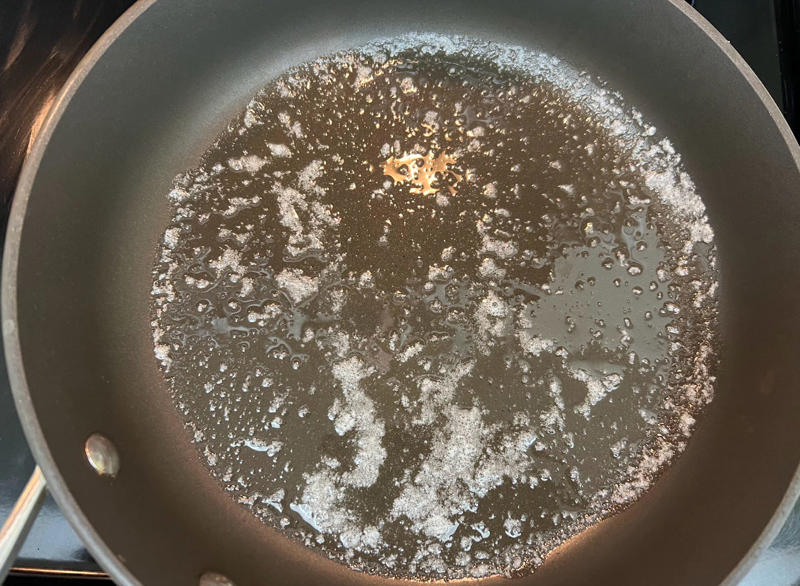 Once my egg mixture was prepped, it was time to grease the pan.