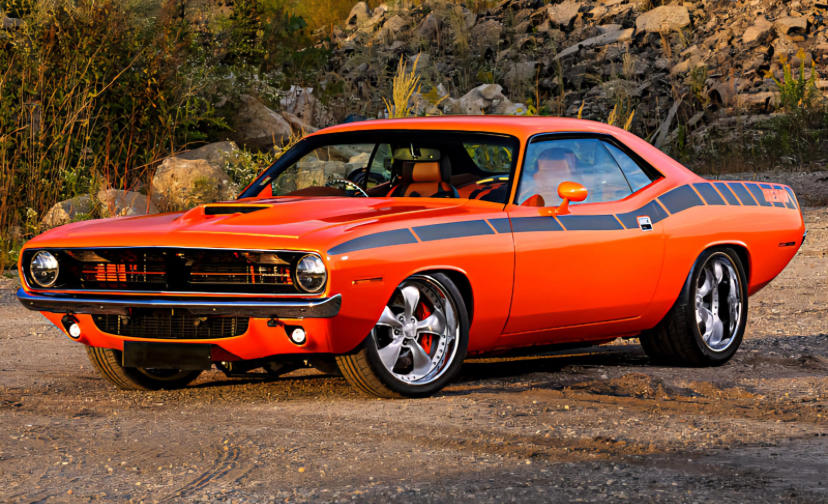 1970 Plymouth ’Cuda 1970 Chevrolet Chevelle SS 454 LS6, 1970 Dodge Challenger R/T, 1970 Pontiac GTO Judge, 1970 Oldsmobile 442 W-30, 1971 Dodge Charger R/T, 1970 Buick GSX Stage 1, 1970 Ford Mustang Boss 302, 1973 Ford Mustang Mach 1, 1970 Mercury Cougar Eliminator, 1970 Pontiac Firebird Trans Am, 1970 Plymouth ’Cuda, 1971 AMC Javelin AMX, 1970 Dodge Coronet Super Bee, 1973 Chevrolet Camaro Z/28, 1977 Pontiac Firebird Trans Am, 1970 Ford Torino Cobra 429, 1972 Chevrolet Nova SS