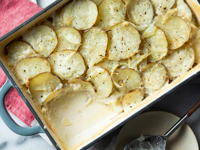 Deviled Eggs, Tangy Honey-Glazed Ham, Roasted Rack of Lamb, Old-Fashioned Coconut Cream Pie, Easy French Toast Casserole, Crustless Spinach Quiche, Scalloped Potatoes, Honey Roasted Carrots, Delicious Egg Salad, Carrot Cake, Quick Cinnamon Rolls, Buttery Garlic Green Beans, Grandma's Lemon Meringue Pie, Creamy au Gratin Potatoes, Oven-Roasted Asparagus