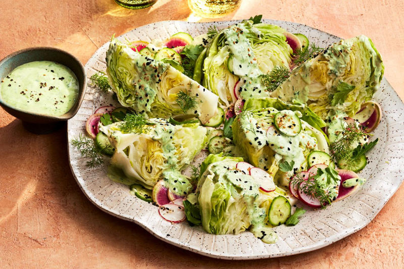 Herb Guacamole, Buttery Irish Cabbage, Pandan and Coconut Cake, Espagueti Verde (Green Spaghetti), Prosciutto-Wrapped Halibut with Asparagus Sauce, Gingery Creamed Kale and Cabbage, Pistachio-Chocolate Snacking Cake, Sauce Verte, A Perfect Pot of Lentils, Restorative Ginger and Turmeric Noodle Soup, Wedge Salad with Tahini Green Goddess Dressing, Green Curry, Mafaldine with Pea Shoot—Meyer Lemon Pesto, Spring Pea Chaat with Lemon Raita, Palak "Paneer" with Pressed Fresh Ricotta, Tiger Salad with Green Tea Noodles, Vignarola (Springtime Vegetable Stew), Spiced Chimichurri with Cilantro and Dijon, Linguine with Frenched Green Beans and Parsley Pesto, Grilled Lamb Chops with Herby Yogurt Sauce, Trinidadian Green Seasoning, Smashed Fava Beans on Toast with Pecorino and Mint, Chow Dau Miu (Garlicky Stir-Fried Pea Sprouts), Creamy Vegan Pasta with Greens, Peas, and Lemon Zest, Shorbat Jarjir (Rocket Soup), Chilled English Pea Soup with Crab and Meyer Lemon, Risotto with Parsley Puree and Caramelized Garlic, Lemony Barley Salad with Kale Pesto, Creamy Spinach Soup with Dill, Matcha Tea Cake Cookies, Broccoli-Spinach Soup with Crispy Broccoli Florets and Croutons