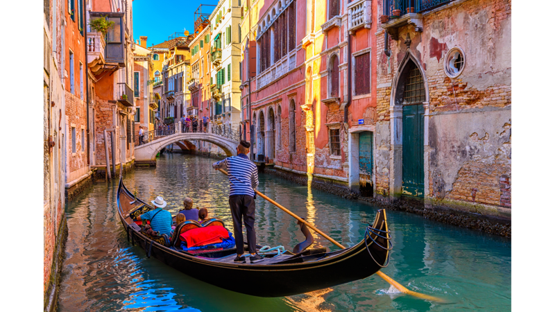 Santorini, Greece, Kyoto, Japan, Machu Picchu, Peru, Serengeti National Park, Tanzania, Venice, Italy, Bora Bora, French Polynesia, Banff National Park, Canada, Salar de Uyuni, Bolivia, Great Barrier Reef, Australia