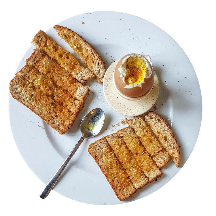 1. A couple of crackers with cheese, 2. Eggy soldiers with whole wheat or seeded bread, 3. A pot of full-fat Greek yogurt and seeds, 4. Half an avocado, 5. A bag of popcorn, 6. A chickpea salad, 7. A plate of apple and peanut butter