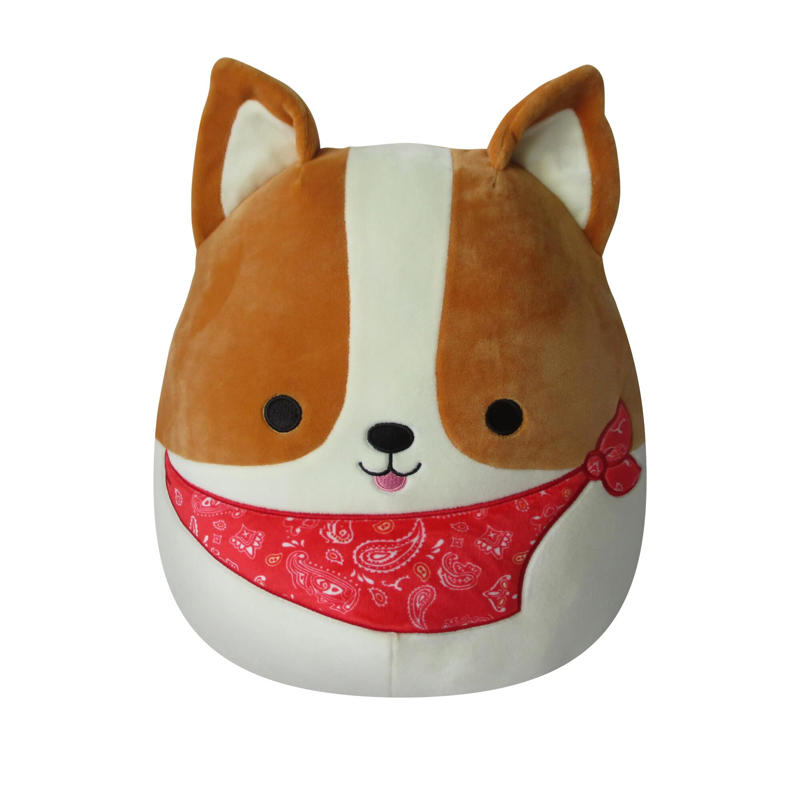 Connor The Cow Pet Hoodie, Beula Octopus Pet Bed, Cam The Cat Lick Mat, Halver Corgi Bed, It’s Raining Squish Pet Raincoat , Squishmallows Chew Mees 5-Pack, Reginald Corgi with Red Bandana
