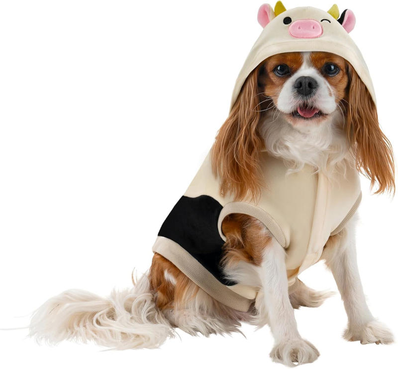 Connor The Cow Pet Hoodie, Beula Octopus Pet Bed, Cam The Cat Lick Mat, Halver Corgi Bed, It’s Raining Squish Pet Raincoat , Squishmallows Chew Mees 5-Pack, Reginald Corgi with Red Bandana