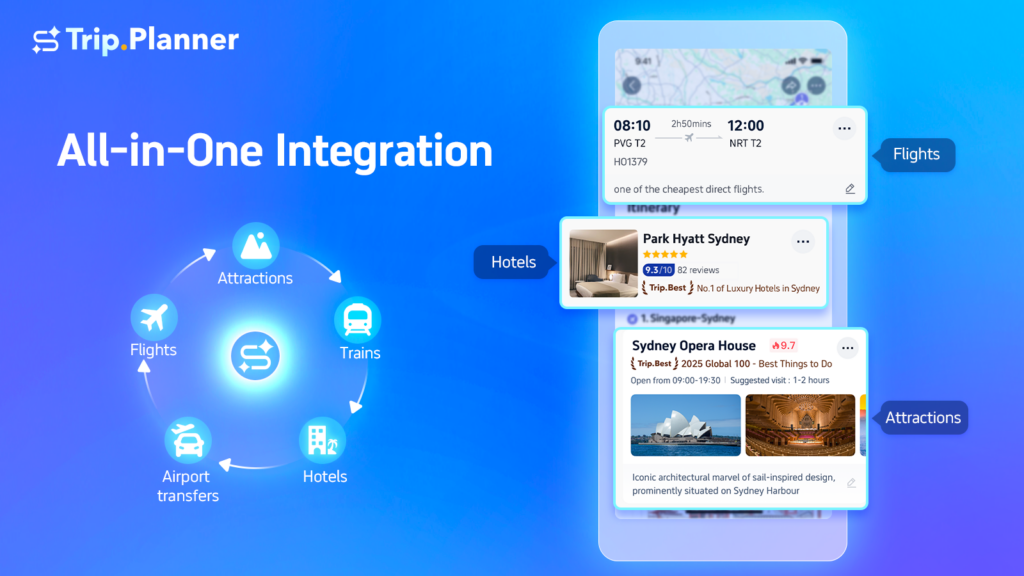  A Future-Forward Travel Concierge in Your Pocket,  Plan Anytime, Anywhere,  Real-Time, Reliable, Like-Actually-Trustable Info,  Edit Like a Pro, No Spreadsheets Needed,  Plan Together, Travel Better,  One Platform To Plan, Book, and Flex,  Watch the Video &amp; See Why the AI Guy Won,  Try Trip.Planner Today