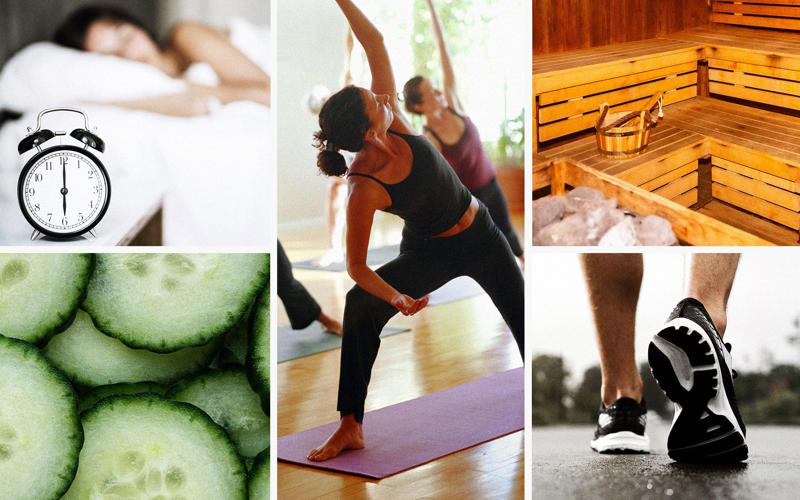 Preventing inflammation, How to reduce inflammation, Exercise regularly – fast paced walks and long cycle rides, Cut down on alcohol, Mind what you eat, Give yoga a go, Hop in the sauna, Prioritise your sleep