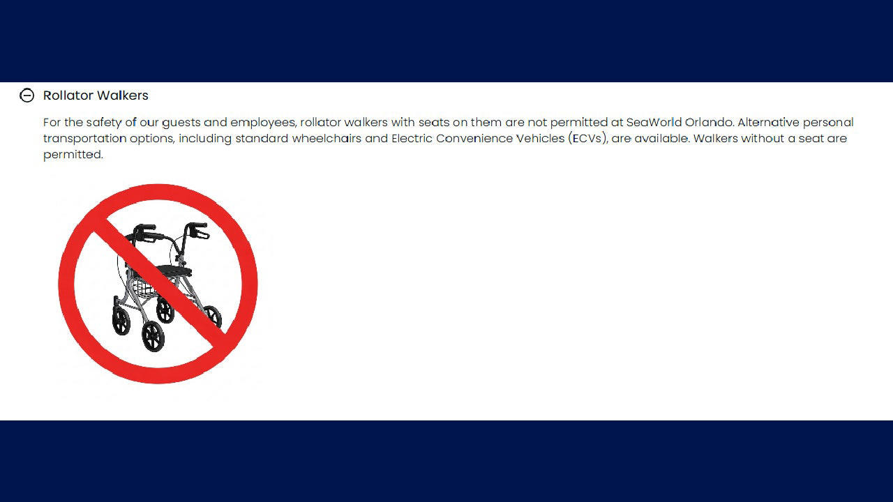 DOJ, SeaWorld, United Parks &amp; Resorts quiet on next steps, SeaWorld Orlando further clarifies policy change on its website, When was the change made?, Nancy shares her story, What's next?