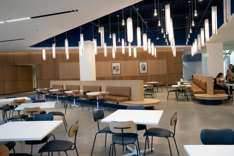 A building built Ford Tough , Aesthetics and art, The cornerstone to a new campus, Welcome area work spots, A courtyard like no other for the Four Vagabonds, Let's eat!, A dream 'hobby shop', The showroom that sells the car