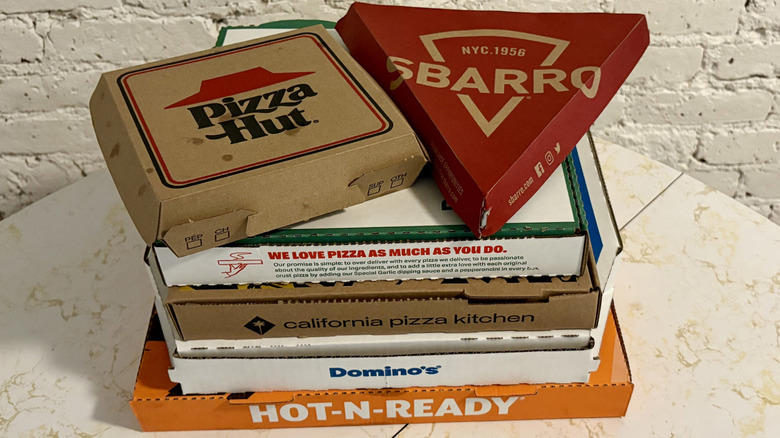 6. Papa Johns, 5. Pizza Hut, 4. Little Caesars, 3. Sbarro, 2. Domino's, 1. California Pizza Kitchen