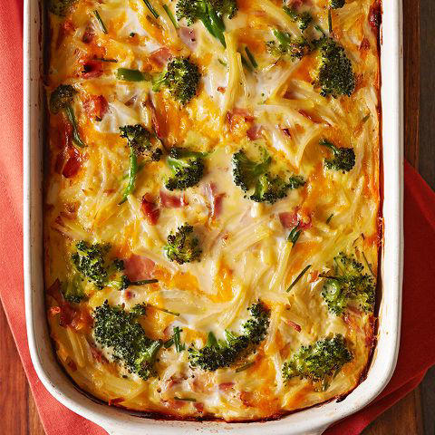High-Protein Breakfast Casserole, Overnight French Toast Casserole, Spinach & Feta English Muffin Breakfast Casserole, Tater Tot Breakfast Casserole, Peanut Butter-Banana French Toast Casserole, Bacon, Cheddar & Spinach Strata, Spinach, Feta & Artichoke Tater Tot Casserole, Ham & Broccoli Breakfast Casserole, Spinach, Mushroom & Egg Casserole, Lemon-Blueberry French Toast Casserole, Eggs Benedict Casserole, Vegetarian Spring Egg Casserole, Christmas Breakfast Casserole, Sweet Pepper Hash Brown Baked Eggs, Blueberry-Almond Overnight French Toast