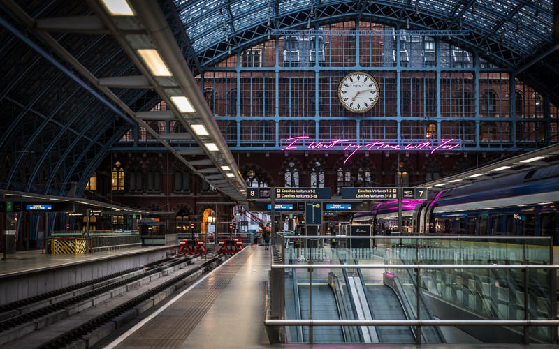 1. London St Pancras International, UK, 2. London Paddington, UK, 3. Paris Gare de Lyon, France, 4. Antwerpen-Centraal, Antwerp, Belgium, 5. Amsterdam Centraal, Netherlands, 6. São Bento Railway Station, Porto, Portugal, 7. Helsinki Central Railway Station, Finland, 8. Madrid Atocha, Spain, 9. Villejuif-Gustave Roussy, Paris, France, 10. Hungerburgbahn, Innsbruck, Austria, 11. Kuala Lumpur Railway Station, Malaysia, 12. Chhatrapati Shivaji Maharaj Terminus, Mumbai, India, 13. Bangkok Railway Station (Hua Lamphong), Thailand, 14. Kanazawa Station, Japan, 15. Grand Central Terminal, New York, United States, 16. Union Station, Los Angeles, United States, 17. Flinders Street Station, Melbourne, Australia, 18. Dunedin Railway Station, New Zealand, 19. Maputo Central Railway Station, Mozambique, 20. Qasr Al-Hokm Station, Riyadh, Saudi Arabia