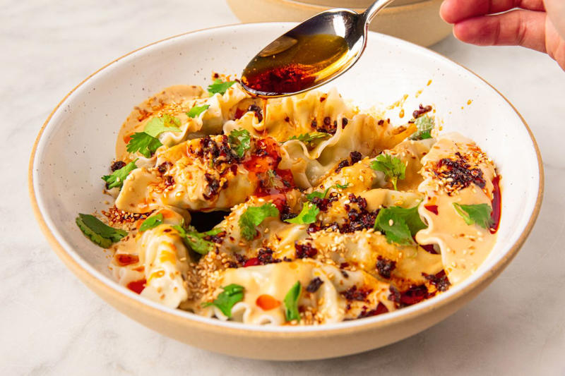 Quick Chicken Pho, Cheesy Baked Tacos, 15-Minute Dumplings with Peanut-Chili Sauce, Chicken Scampi with Angel Hair Pasta, Cauliflower Rice Bowl with Garlic Shrimp, Loaf Pan Lasagna, Smoked Salmon Pasta, Veggie Tacos, Pasta with Tuna and Capers in White Wine Sauce, Stracciatella alla Romana, Chicken Carbonara, Chinese Tomato Egg Stir Fry, Broccoli Cheddar Creamy Beans, Broccoli Pesto Pasta, Dumpling Bake, Classic Patty Melt, Midnight Pasta, Shrimp Risotto, Angel Hair Pasta with Clams, Cherry Tomatoes, and Basil, Easy Pork Bánh Mì, Creamy Cavatappi