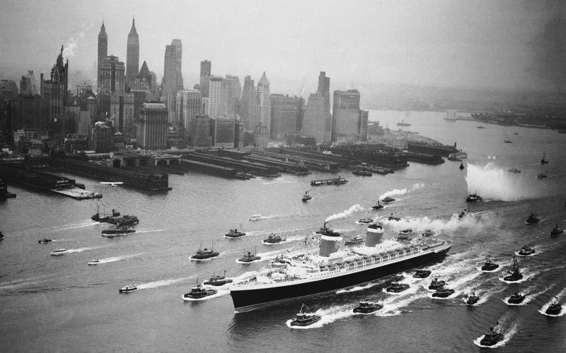 A top-secret construction, Sailing with the stars, The unwanted wonder, The fates of five other great ocean liners, SS Normandie, RMS Queen Elizabeth, RMS Queen Mary, Queen Elizabeth 2, SS Rotterdam