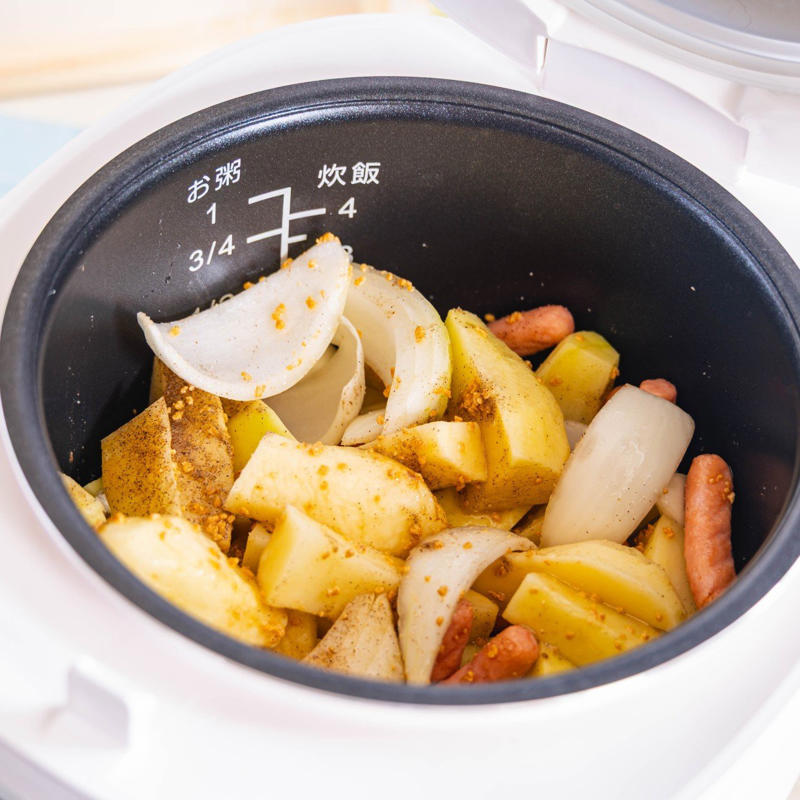 NGその1．葉物や皮つきの野菜を調理する, NGその2．ポリ袋・クッキングシート・アルミ箔・ラップなどを使う, NGその3．吹きこぼれやすい材料を使う, 炊飯器調理には注意点もある
