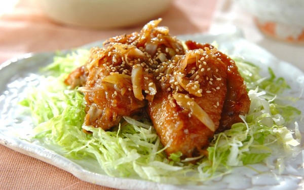 手羽先の甘辛ダレ, 韓国風ヤンニョムチキン, 手羽先の甘辛みそ煮, 鶏手羽先の甘辛焼き, 手羽肉のおろし煮, 鶏手羽先と春キャベツの甘辛煮