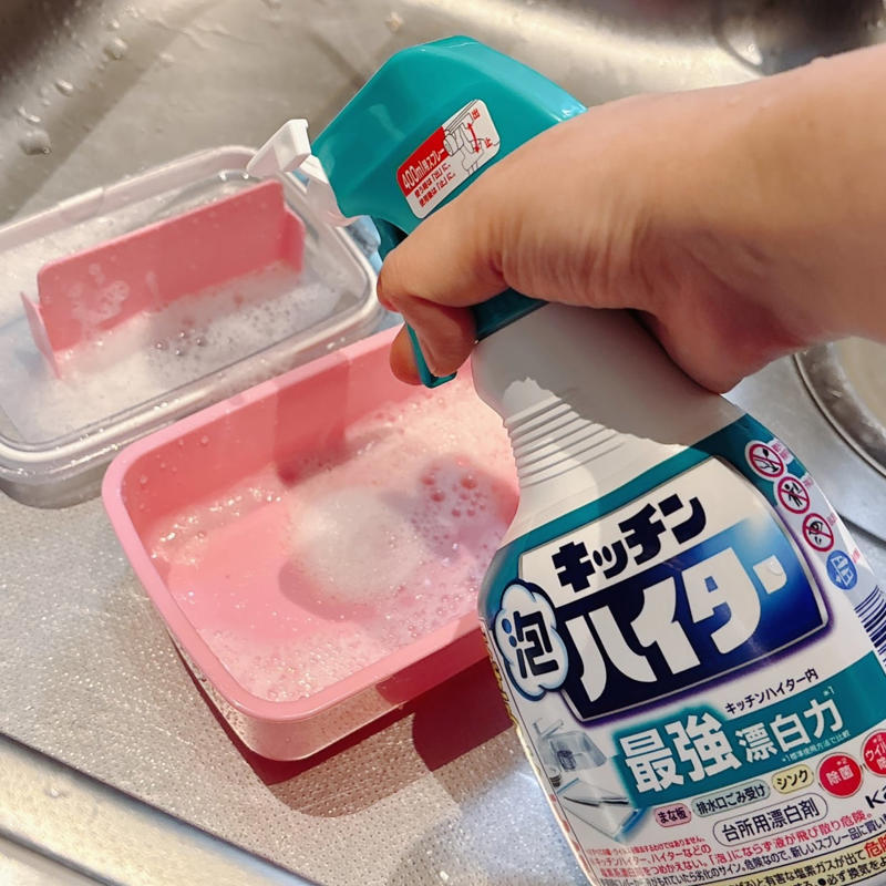 1．お弁当箱の臭い取りに, 2．ステンレスタンブラーの内側のお手入れに, こんな使い方も……！, キッチン泡ハイターを家事に活用しよう