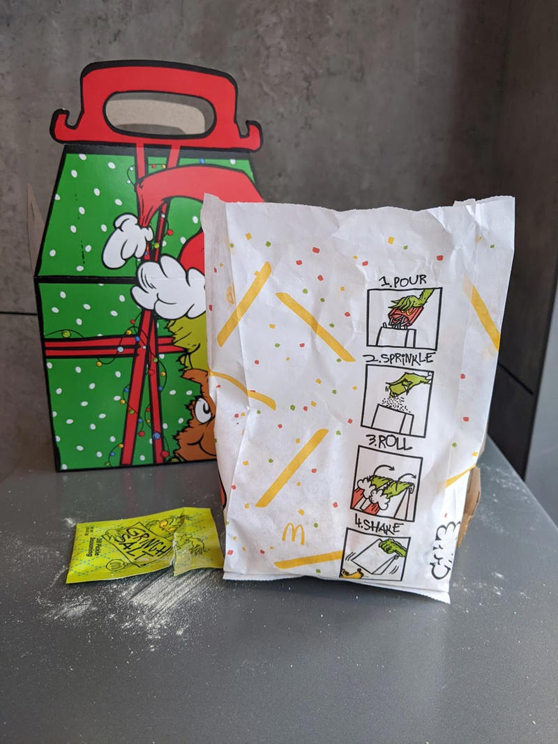 So… what is the grinch meal?, Fun fact: you have two entrée options , First impressions, Taste test, The socks: a festive freebie with big Grinch energy, How long is the McGrinch Meal available?, Final thoughts