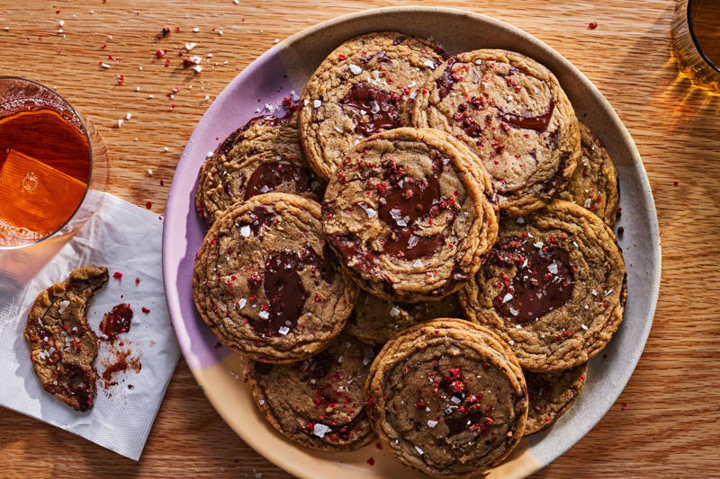 Mexican Wedding Cookies, Ranger Cookies, Potato Chip Cookies, Tahini Chocolate Chip Cookies, Classic English Toffee, Chewy Oatmeal Molasses Cookies, Linzer Cookies, Kitchen Sink Cookies, Chocolate Crinkle Cookies, Peanut Butter Blossom Cookies, Adobo Chocolate Chip Cookies, Whoopie Pies