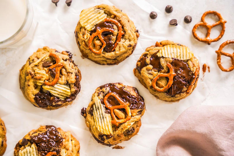 Mexican Wedding Cookies, Ranger Cookies, Potato Chip Cookies, Tahini Chocolate Chip Cookies, Classic English Toffee, Chewy Oatmeal Molasses Cookies, Linzer Cookies, Kitchen Sink Cookies, Chocolate Crinkle Cookies, Peanut Butter Blossom Cookies, Adobo Chocolate Chip Cookies, Whoopie Pies