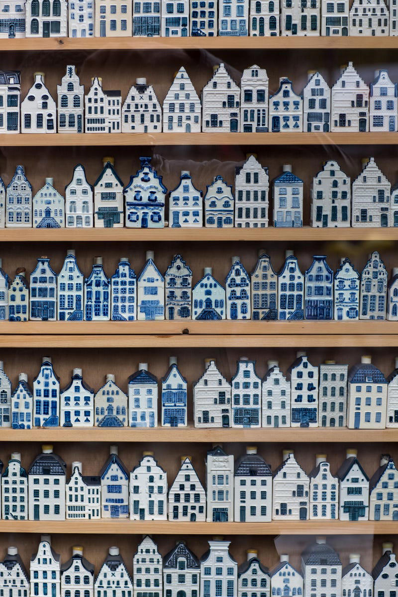 Ceramic Light-Up Christmas Trees, Putz Houses , Shiny Brite Ornaments, Decorative Santas , Books &amp; Magazines , Delft Blue Village Houses, Bottle Brush Trees , Storage Canisters 