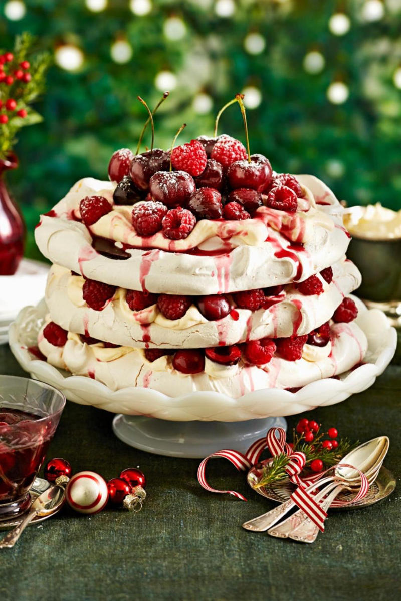 Best pavlova recipes,      Christmas cherry berry pavlova stack   ,      Triple layer pavlova with cherry berry sauce   ,      Best pavlova recipe   ,      Pavlova Christmas tree topped with strawberries and passionfruit   ,      Caramelised pineapple, mango and coconut pavlova   ,      Upside-down pavlova recipe   , What is pavlova made of? , What is the story behind pavlova? , Is pavlova raw egg?