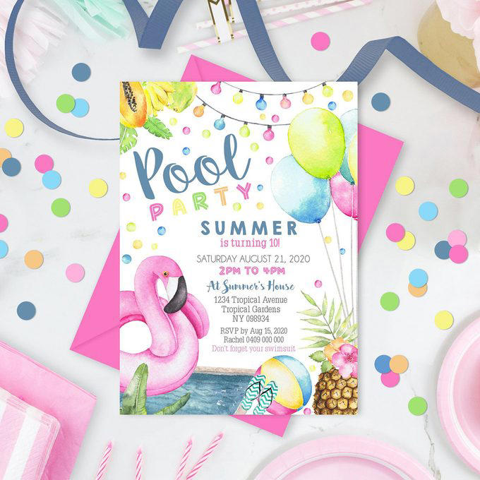 Getting Started, Figure Our Your Food, Add Something Sweet, Let the Beverages Flow, Protect Against the Sun, Take ‘Em to the Tropics, DIY Pool Party Decorations, Set the Table, Fill the Pool With Fun, And the Lawn, Too, Don’t Forget a Favor
