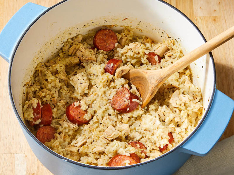 Ground Beef and Rice Skillet, One-Pot Ham and Veggie Pasta, Creamy Tomato Chicken and White Beans, Six Can Chicken Tortilla Soup, Spicy Vegan Chili, One-Pot Hamburger Adobo Dinner, Cheesy White Bean and Tomato Bake, One-Pot Cajun Chicken and Sausage Alfredo Pasta, One-Pot Tomato Sausage Pasta, Polish Cabbage Roll Soup, One Pot Lemon Chicken Stick of Butter Shrimp and Orzo, One-Pot Chicken Stew, Shipwreck Casserole, Dublin Coddle, One-Pot Cheeseburger Pasta, One-Pan Orecchiette Pasta, Classic Goulash, Texas Cowboy Stew, One-Pot Ground Beef Stroganoff, Easy One-Pot Chicken Alfredo, Chicken Bog