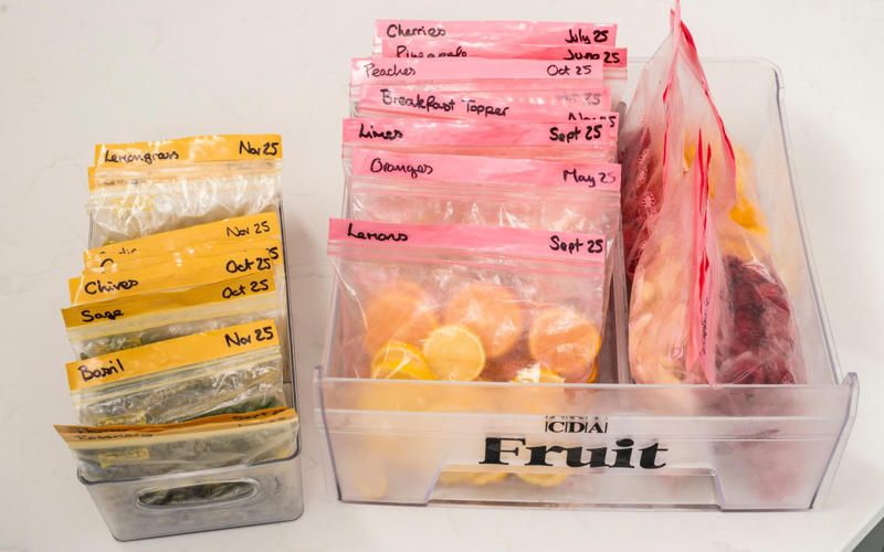 Clear down, defrost and organise, Step one, Clear out the freezer, Step two, Categorise and contain the contents, Step three, Defrost the freezer, More tips and tricks, The optimum freezer capacity, Building your freezer stash, Open freeze, Cube freeze, Flat freeze, Freezer essentials for your stash, Vegetables, Herbs and aromatics, Excess pantry items, Items it’s handy to know you can freeze, Sandwiches