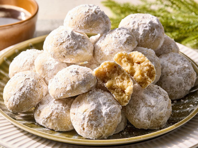 Easy Sugar Cookies, Cranberry Linzer Cookies, Peanut Butter Kiss Cookies, Pignoli Cookies, Maamoul (Lebanese Date Cookies), Mrs. Sigg's Snickerdoodles, Shortbread Cookies, Alfajores (Dulce de Leche Sandwich Cookies), Grandma's Gingersnap Cookies, The Best Rolled Sugar Cookies, Gingerbear Thumbprint Cookies, Grandma Minecci's Snowball Cookies, Ranger Cookie Bars, White Chocolate Cranberry Cookies, Pretzel Millionaire Bars, Biscotti, Orange Cranberry Ricotta Cookies, Buttercrunch Cookie Bars, Eggnog Thumbprints, Christmas Cornflake Wreath Cookies, Ricotta Cheese Cookies, Peppermint Holiday Cookies, Pfeffernüsse (German "Pepper-Nut" Christmas Cookies), Pizzelle, Best Gingerbread Men Cookies