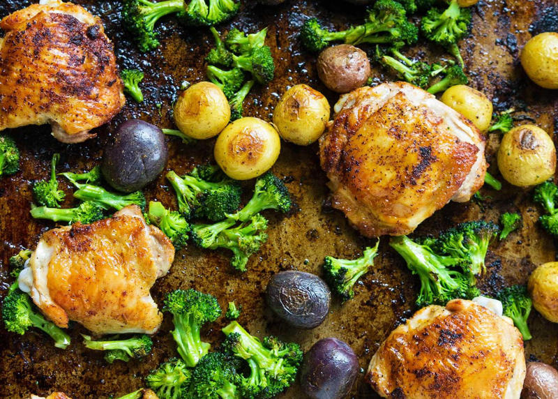 Chicken Marengo, Sheet Pan Pierogi With Sausage, Sheet Pan Biftekia with Lemony Potato Wedges, One-Pan Baked Penne alla Vodka, One-Pot Spiced Lentils, One-Pot Taco Pasta, One Pot Chicken and Orzo, One-Pot Chicken and Rice, One-Pot Sausage and Orzo, One-Pan Tortellini Bake, Maple Glazed Chicken and Squash, Sheet Pan Fried Rice, Easy Chicken Fricassee, Sheet Pan Sausage, Peppers, and Onions, Chicken Vesuvio, Unstuffed Peppers, Sheet Pan Chicken and Broccoli, One-Pot Stovetop Mac and Cheese, Honey Roasted Chicken Thighs with Potatoes, Apples, and Shallots, Sheet Pan Mini Meatloaves with Crispy Broccoli and Mustard Glazed Potatoes