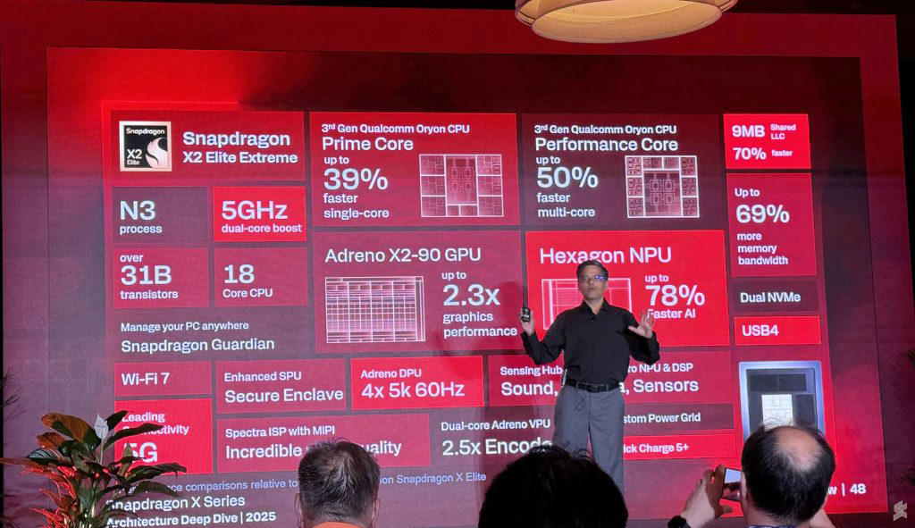 3rd Gen Oryon CPU: Up to 18 cores and higher sustained performance, Adreno GPU and Hexagon NPU upgrades: Improved performance and better efficiency, Unplugged performance: High scores even on battery power, Scalability across laptop designs and form factors