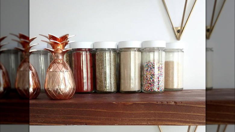 Plant propagators, Homemade sprinkle jars, Small vases, Terrariums, Office supply receptacles, Single-serve salad dressing containers, Art supply holders, Toothpick holders, Pill boxes, Proprietary spice blend jars, Toiletry holders, Travel kits, Fly traps, Spell bottles, Lunchbox parmesan shakers, Fairy houses