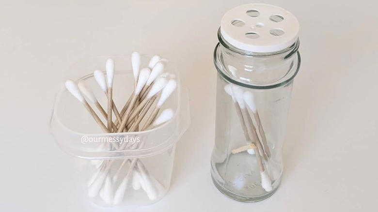 Plant propagators, Homemade sprinkle jars, Small vases, Terrariums, Office supply receptacles, Single-serve salad dressing containers, Art supply holders, Toothpick holders, Pill boxes, Proprietary spice blend jars, Toiletry holders, Travel kits, Fly traps, Spell bottles, Lunchbox parmesan shakers, Fairy houses
