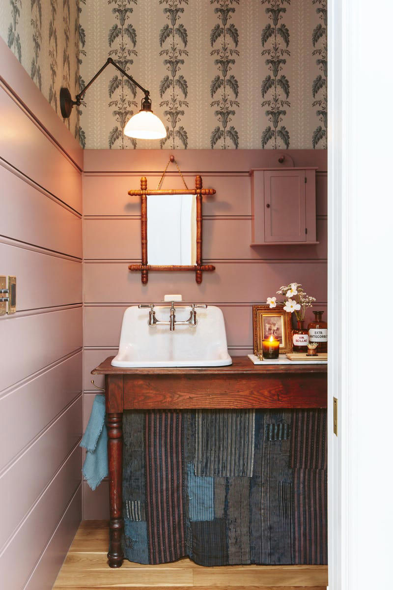 Hand-Painted Stencils, Dusty Pastels, Feathered Friends, More-is-More Window Treatments , Terracotta Floors , Eyelet Lace, Bed Skirts, Laura Ashley Everything