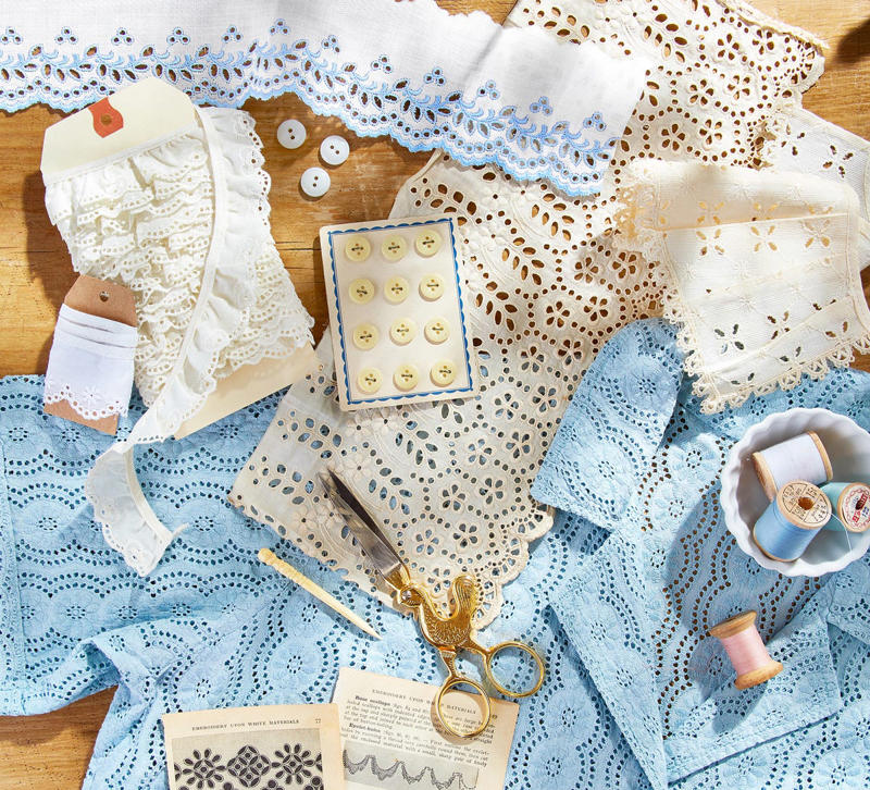 Hand-Painted Stencils, Dusty Pastels, Feathered Friends, More-is-More Window Treatments , Terracotta Floors , Eyelet Lace, Bed Skirts, Laura Ashley Everything