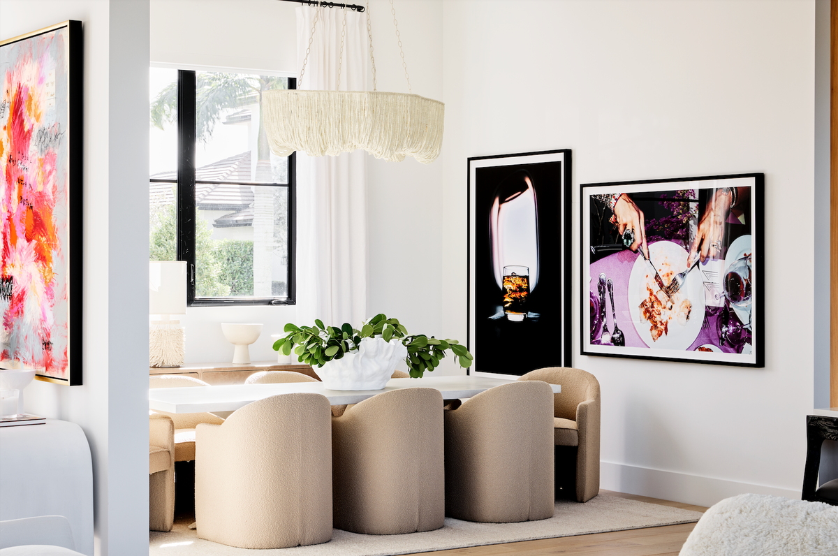 Reflective Ceilings, Darker Woods, Sculptural Stone Tables, Murals for All, Vintage Chandeliers, Traditional Chair Profiles, Conversation-Worthy Art, Early '90s Geometry 