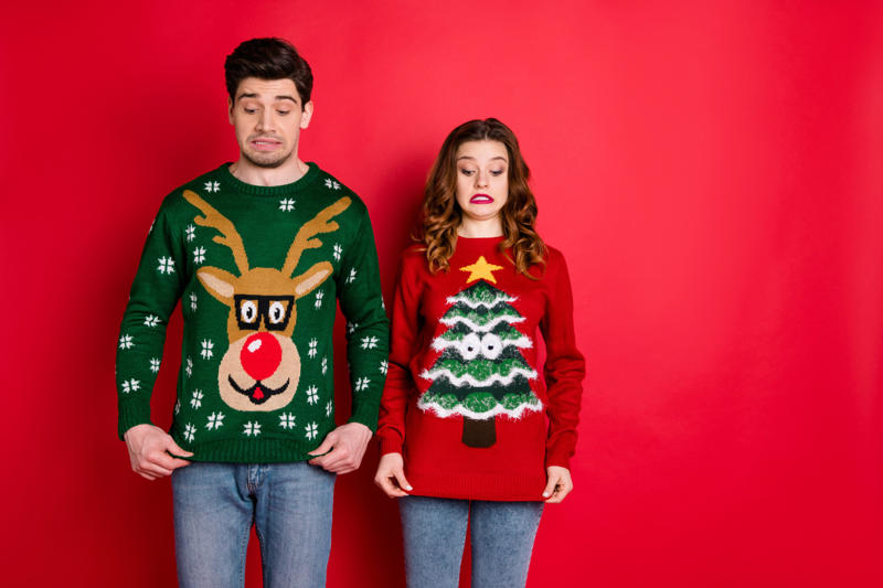 Exercise equipment, Calendar, Cosmetics, Cleaning supplies, Lingerie, Ugly holiday sweater, Fruitcake, Souvenirs, Air fresheners, Cheap candy and chocolate, Random gift cards, Throw pillows, Hand-me-downs, Self-help books, Toiletries, Fruit baskets, A tie or scarf, Handcrafted anything, Keychain, A loud toy